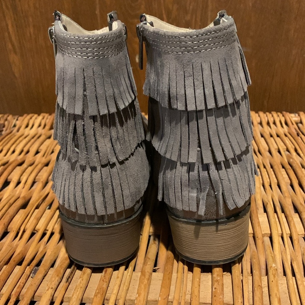 Bronze Kenneth Cole Fringe Boots Booties - Picture 3 of 5